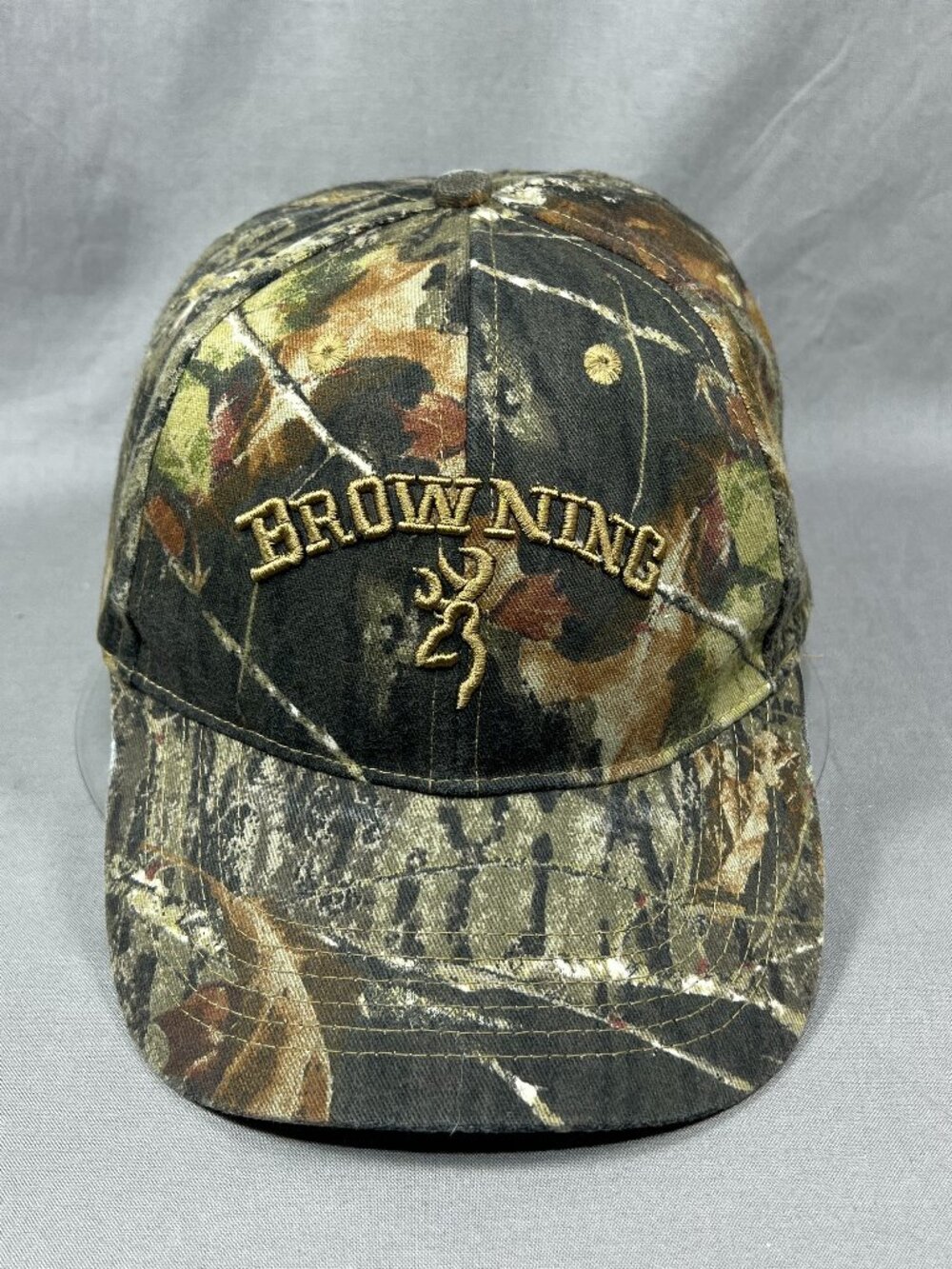 Browning Strapback Hat Deer Camo Outdoor Antlers Camouflage Fishing Hunting Mens